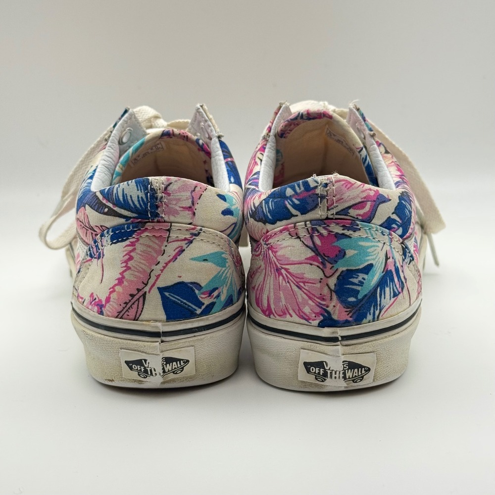 Vans Old Skool Tropical Floral Low Top Sneakers Pink Blue Womens 8 Mens 6.5 - Picture 9 of 9